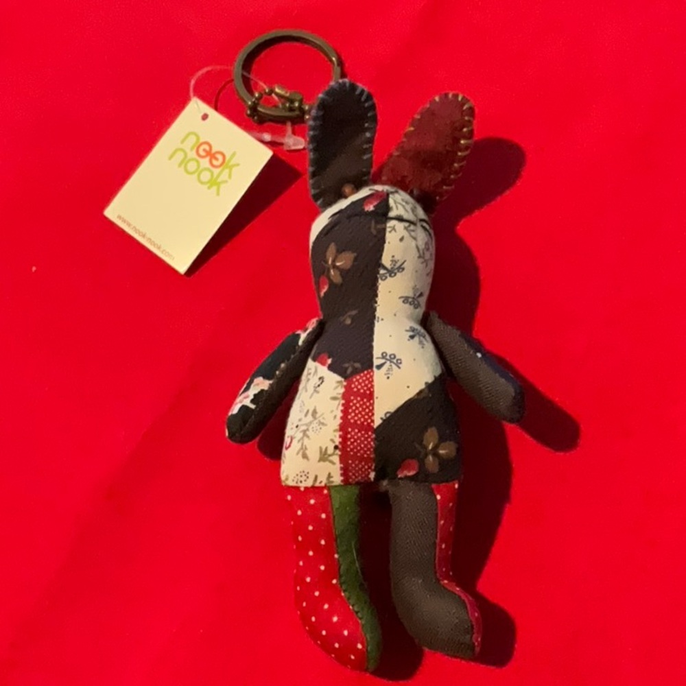 NWT Patchwork Bunny Keychain